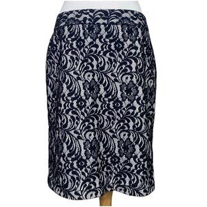 Worthington Lace Skirt Black and White Size 8